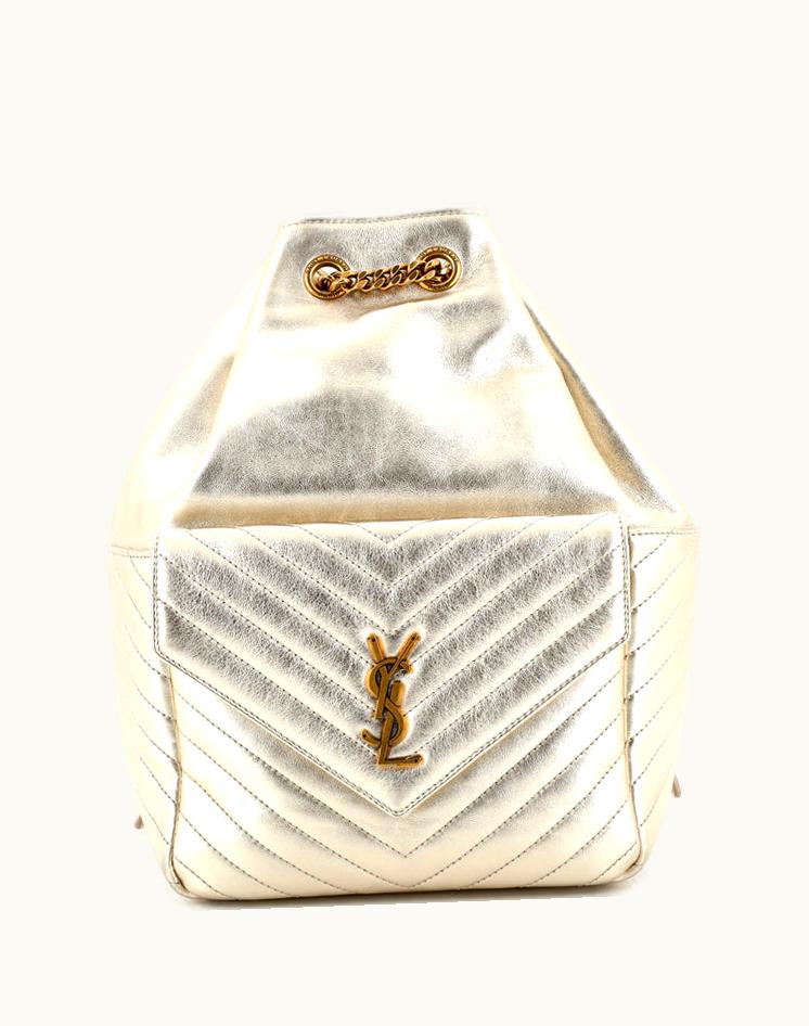 Saint Laurent Saint Laurent Joe Backpack Matelasse Chevron Leather Gold