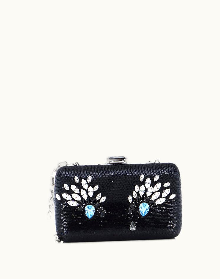 Prada Prada Chain Minaudiere Crystal Embellished Sequin