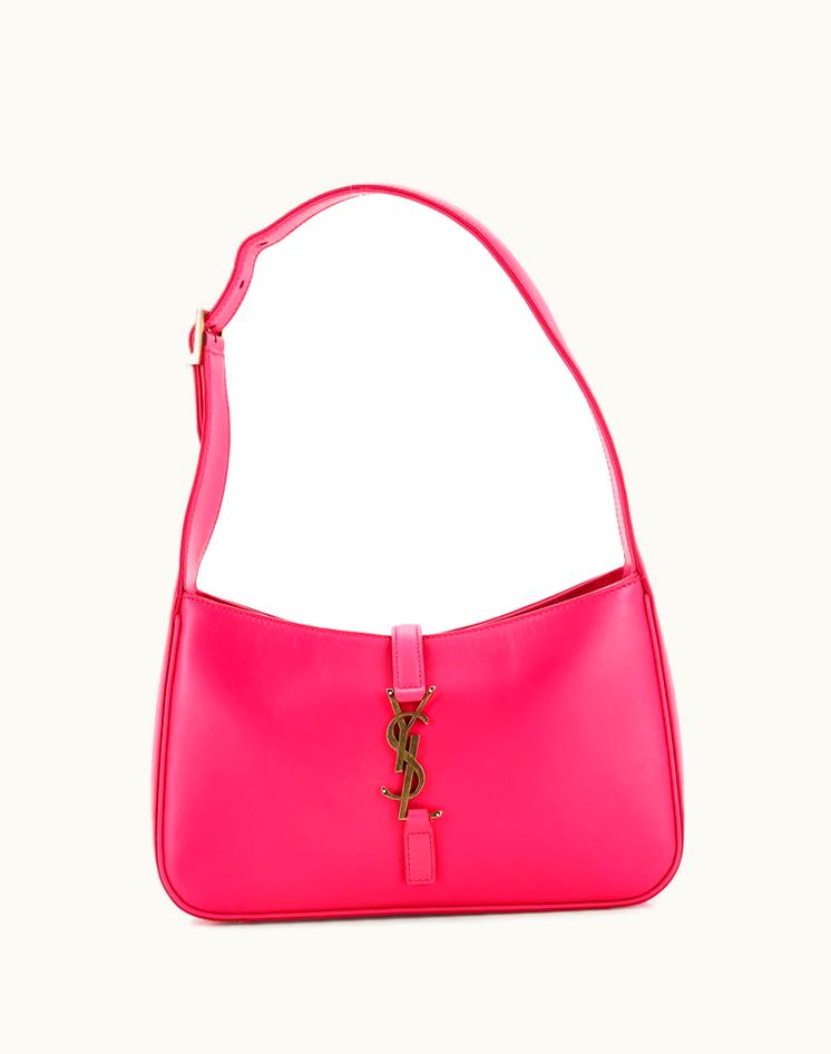 Saint Laurent Saint Laurent Le 5 A 7 Hobo Leather Small Pink Suede Aged Gold