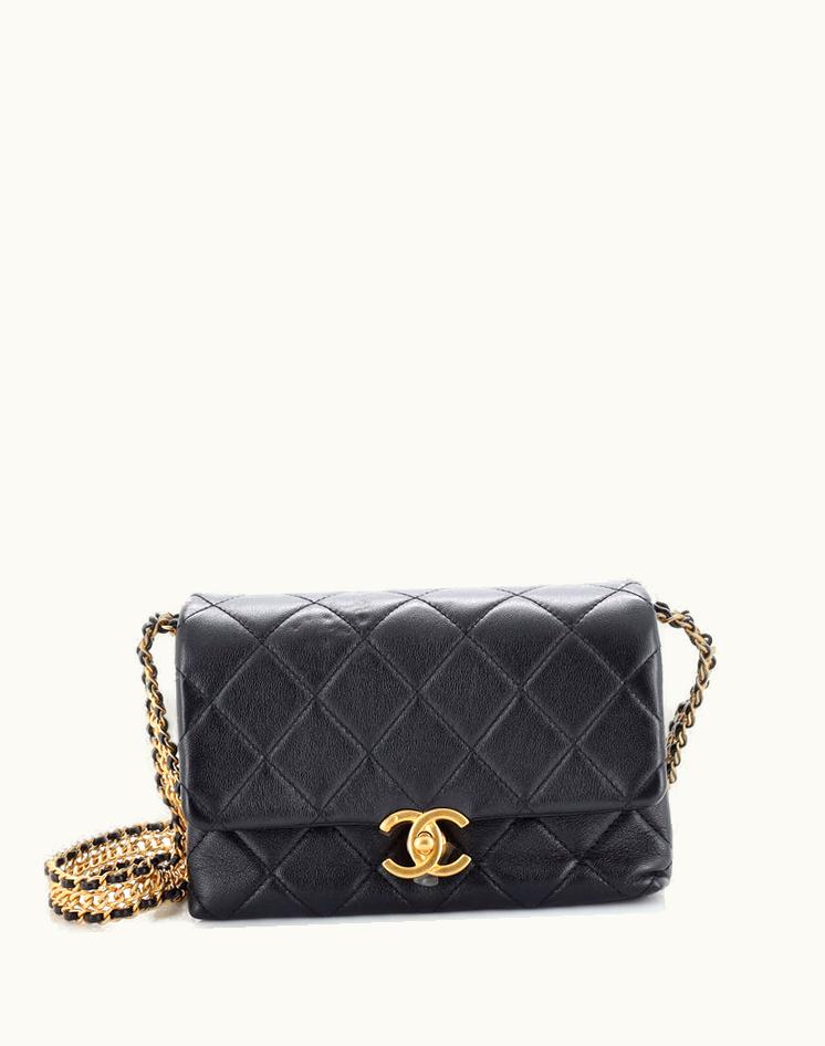 Chanel Chanel Buckle Chain Flap Bag Quilted Calfskin Mini