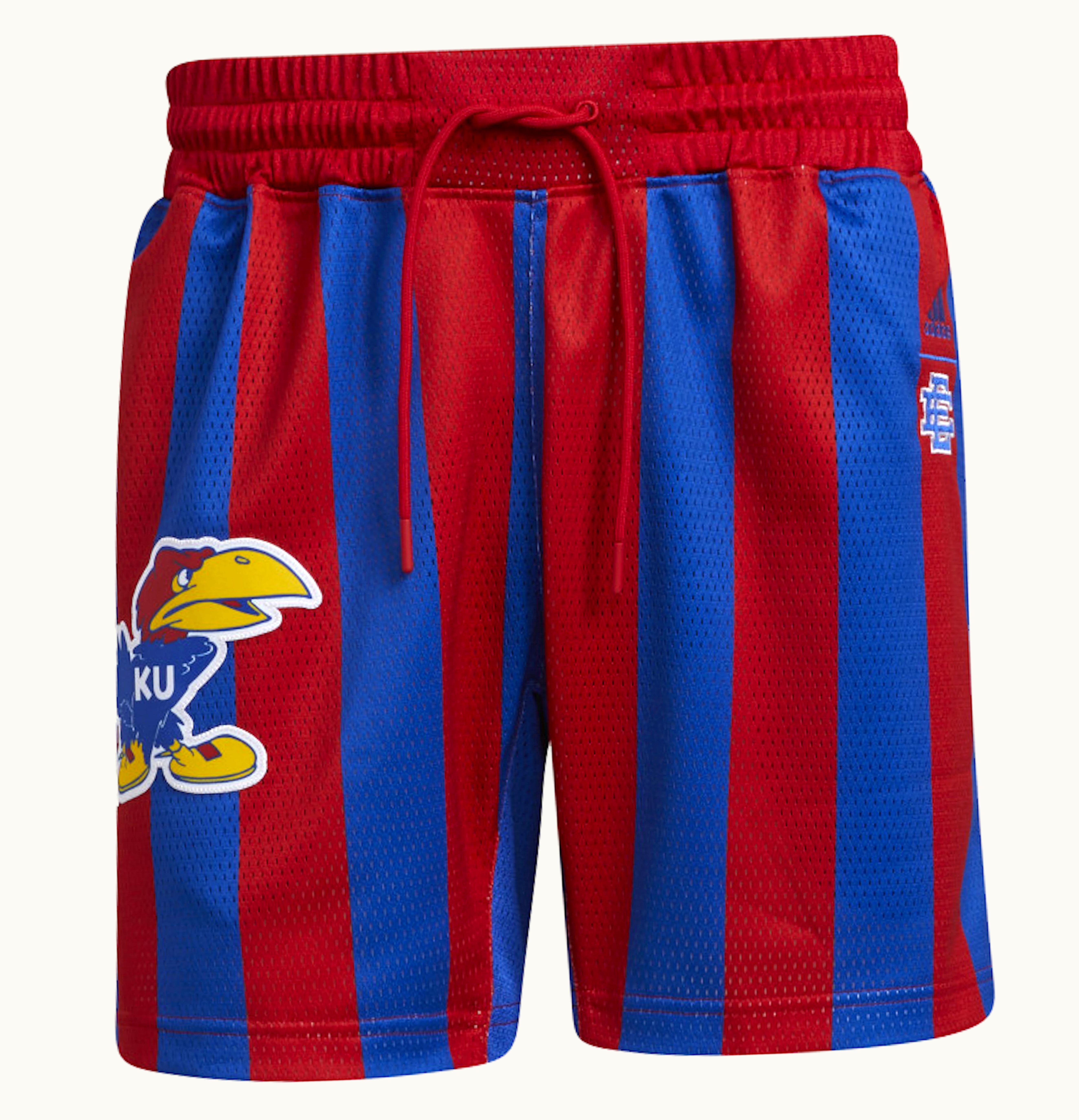 Adidas adidas x Eric Emanuel Kansas Jayhawks Swingman Shorts Royal Blue Team Power Red