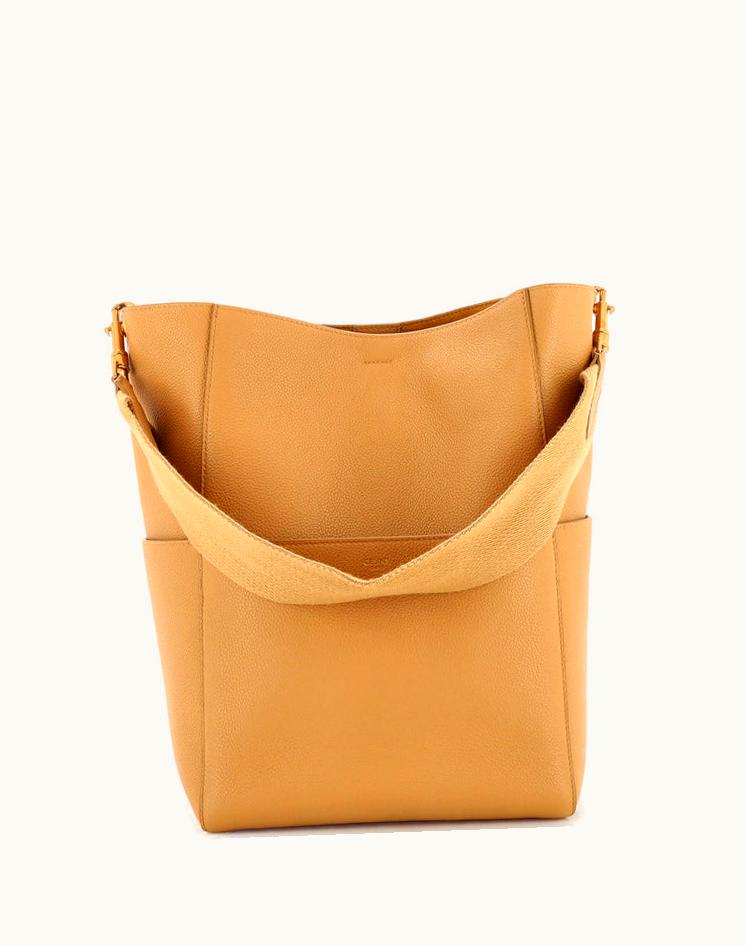 Celine Celine Sangle Seau Bag Goatskin Large Neutral Gold