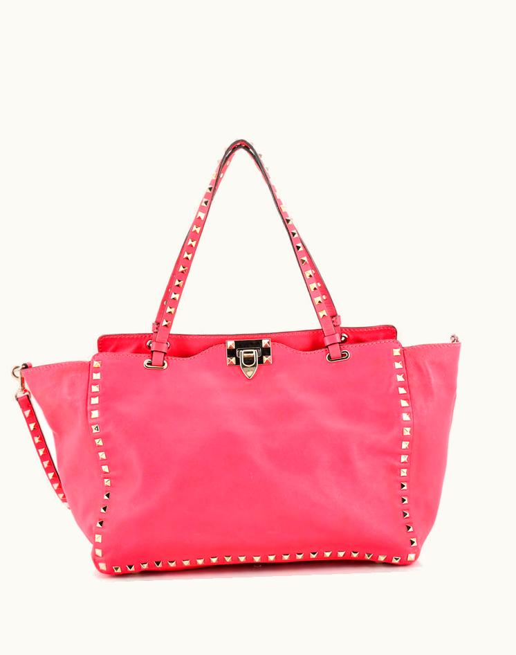 Valentino Valentino Rockstud Tote Soft Leather Medium Pink