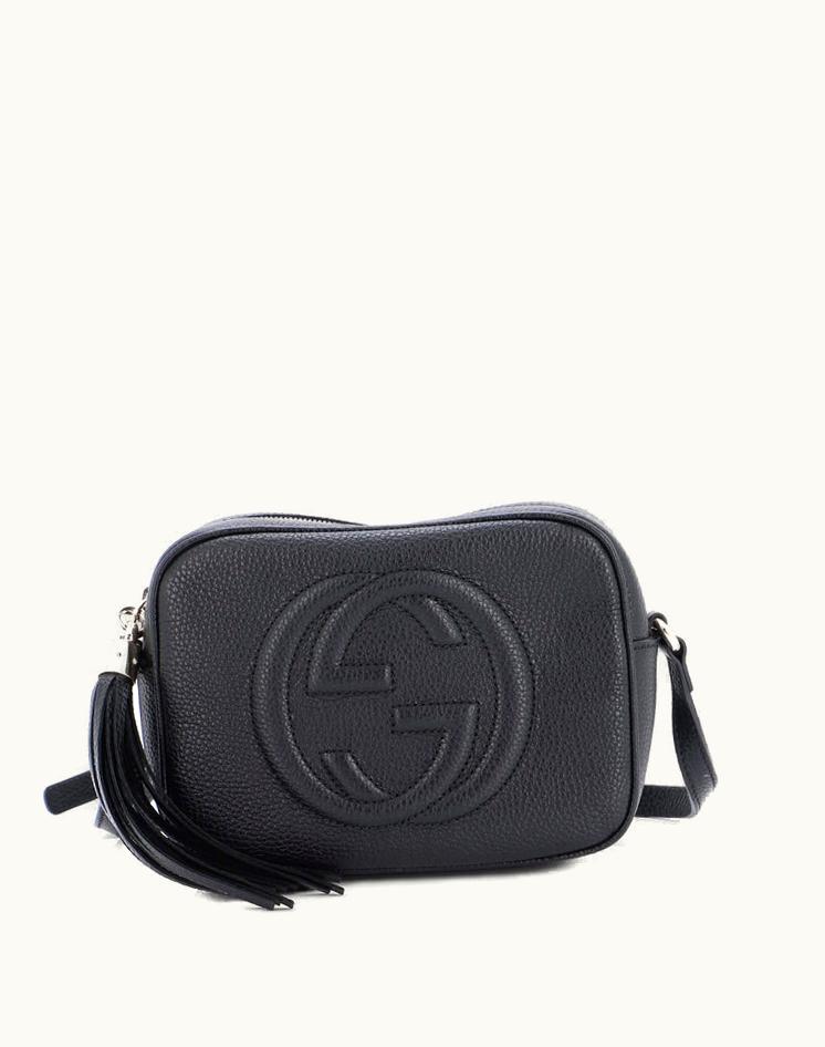 Gucci Gucci Soho Disco Crossbody Bag Leather Small in Black Gold Tone