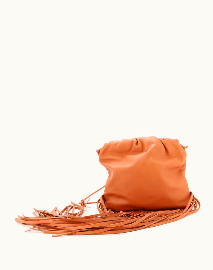 Bottega Veneta Bottega Veneta The Fringe Pouch Leather Luxury Shoulder Bag Orange
