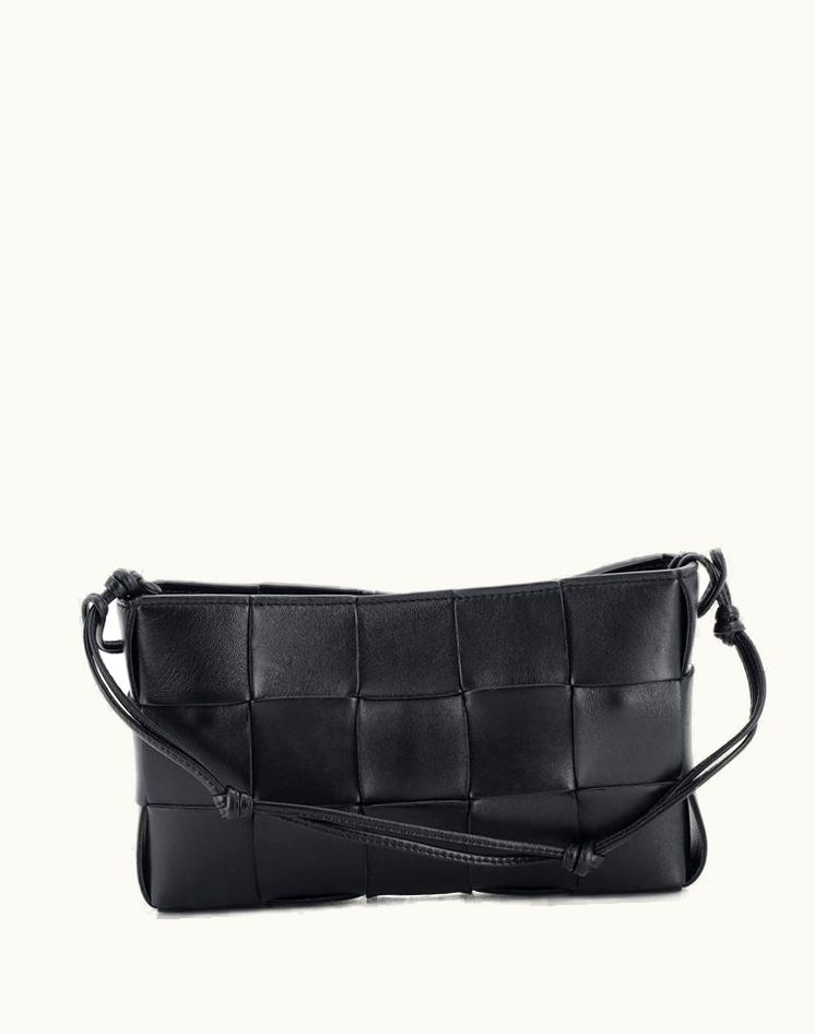Bottega Veneta Bottega Veneta Cassette Pouch On Strap Maxi Intrecciato Leather Black
