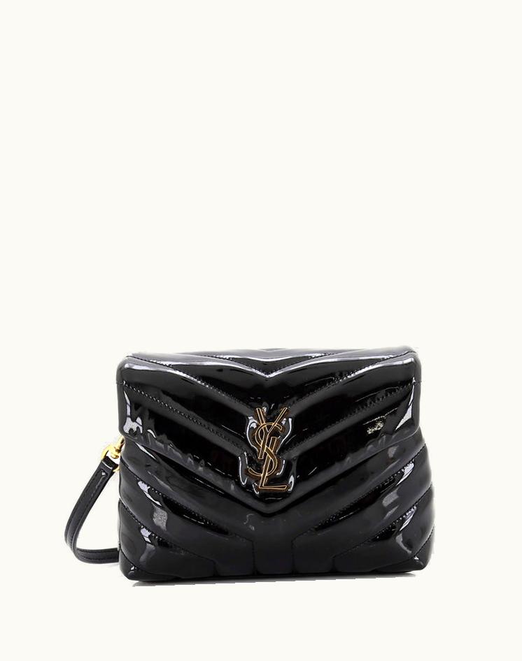Saint Laurent Saint Laurent Loulou Shoulder Bag Matelasse Chevron Leather Toy Black/Gold