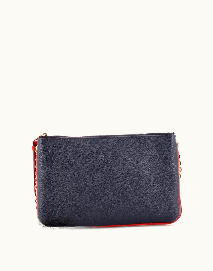Louis Vuitton Louis Vuitton Double Zip Pochette Monogram Empreinte Leather Red Blue Gold