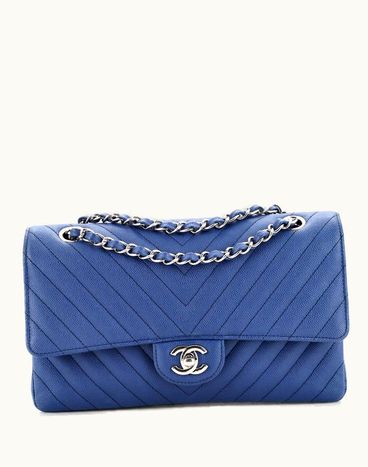Chanel Chanel Classic Double Flap Bag Chevron Caviar Medium