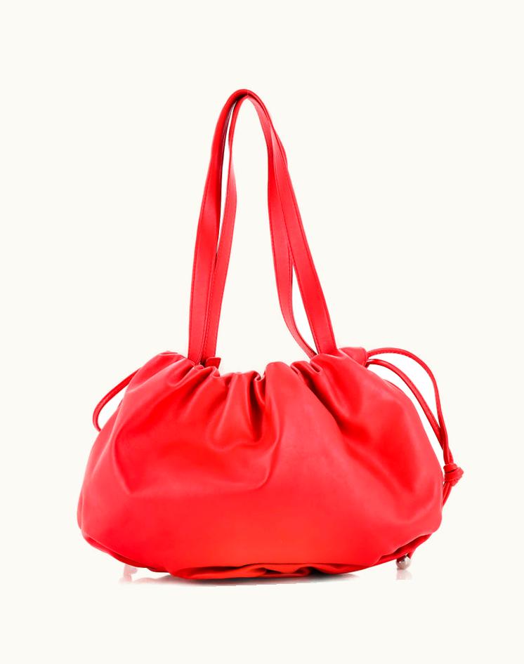 Bottega Veneta Bottega Veneta Bulb Shoulder Bag Leather Medium Red