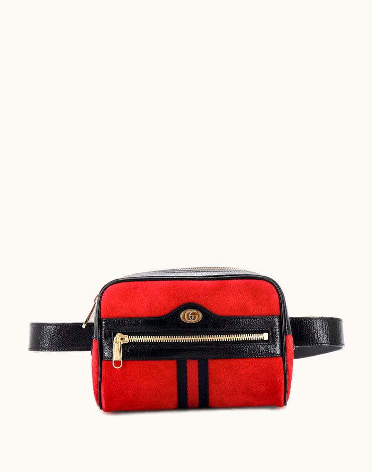 Gucci Gucci Ophidia Belt Bag Suede Small Red