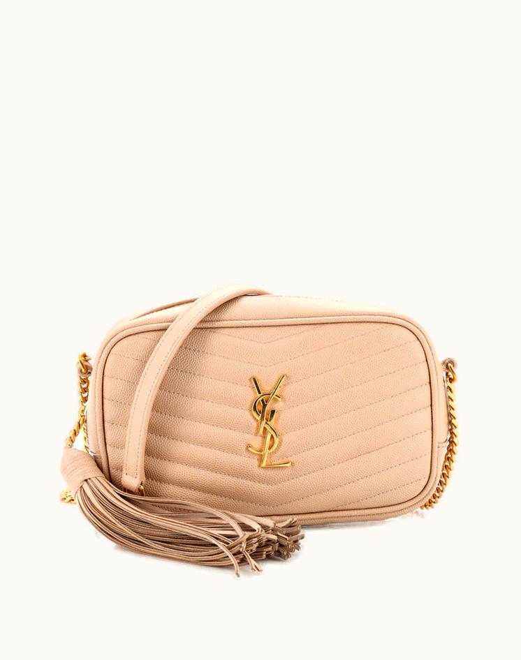 Saint Laurent Saint Laurent Lou Camera Bag Matelasse Chevron Leather Mini in Neutral