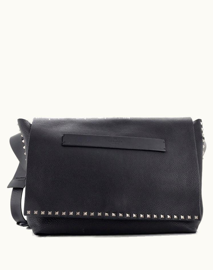 Valentino Valentino Rockstud Flap Messenger Bag Leather XL