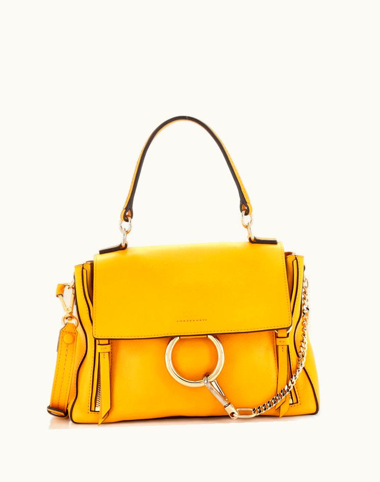Chloe Chloe Faye Day Bag Leather Small Yellow