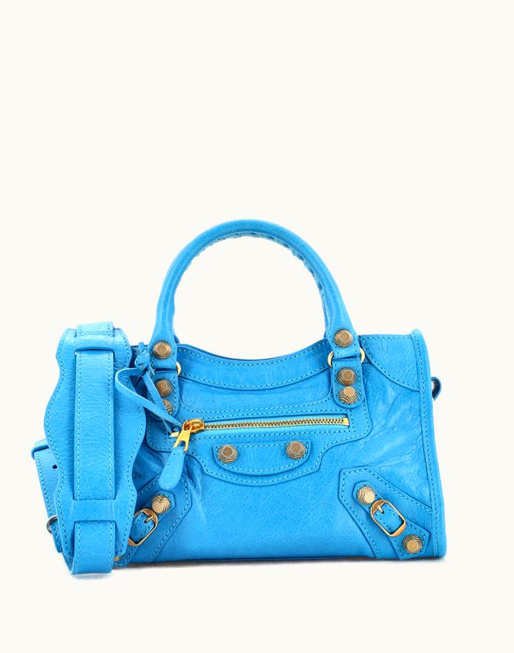 Balenciaga Balenciaga City Giant Studs Bag Leather Mini Blue