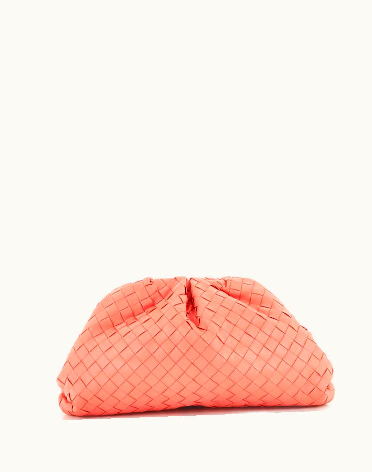 Bottega Veneta Bottega Veneta The Pouch Intrecciato Nappa Leather Clutch Pink