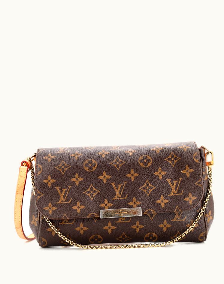 Louis Vuitton Louis Vuitton Favorite Handbag Monogram Canvas MM Fair Condition Brown & Red