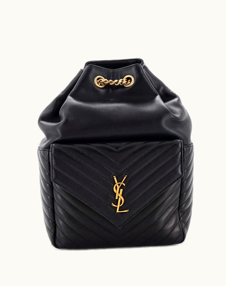 Saint Laurent Saint Laurent Joe Backpack Matelasse Chevron Leather Black