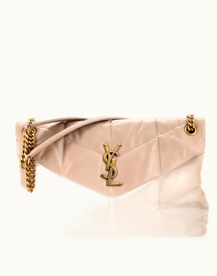 Saint Laurent Saint Laurent Loulou Puffer Medium Leather Shoulder Bag Aged Gold