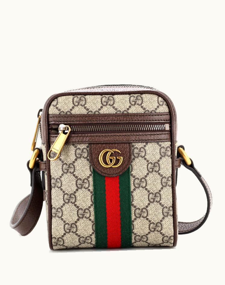 Gucci Gucci Ophidia Messenger Bag Mini GG Coated Canvas Brown