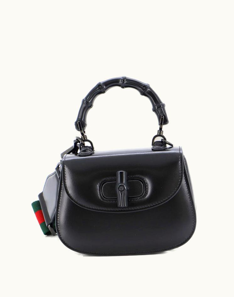 Gucci Gucci Bamboo 1947 Top Handle Bag Leather Mini