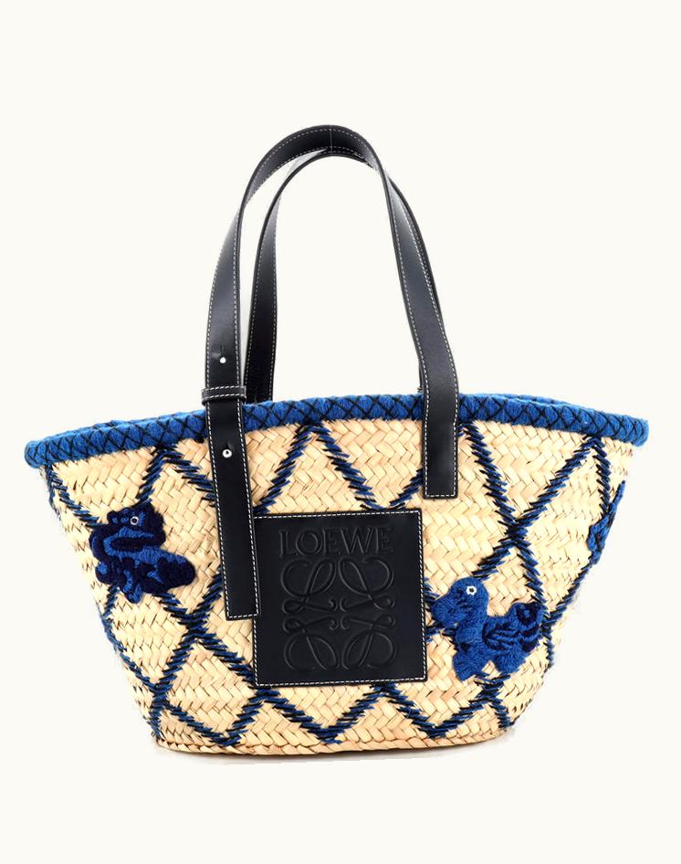 Loewe Loewe Basket Tote Embroidered Raffia Medium