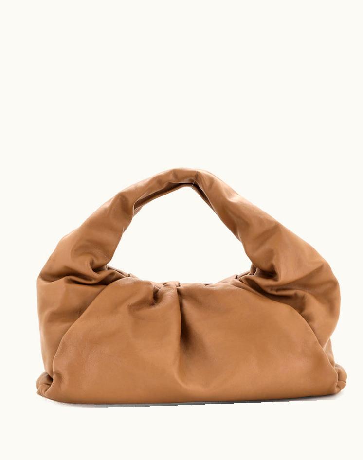 Bottega Veneta Bottega Veneta The Shoulder Pouch Leather Medium Neutral Luxury Shoulder Bag