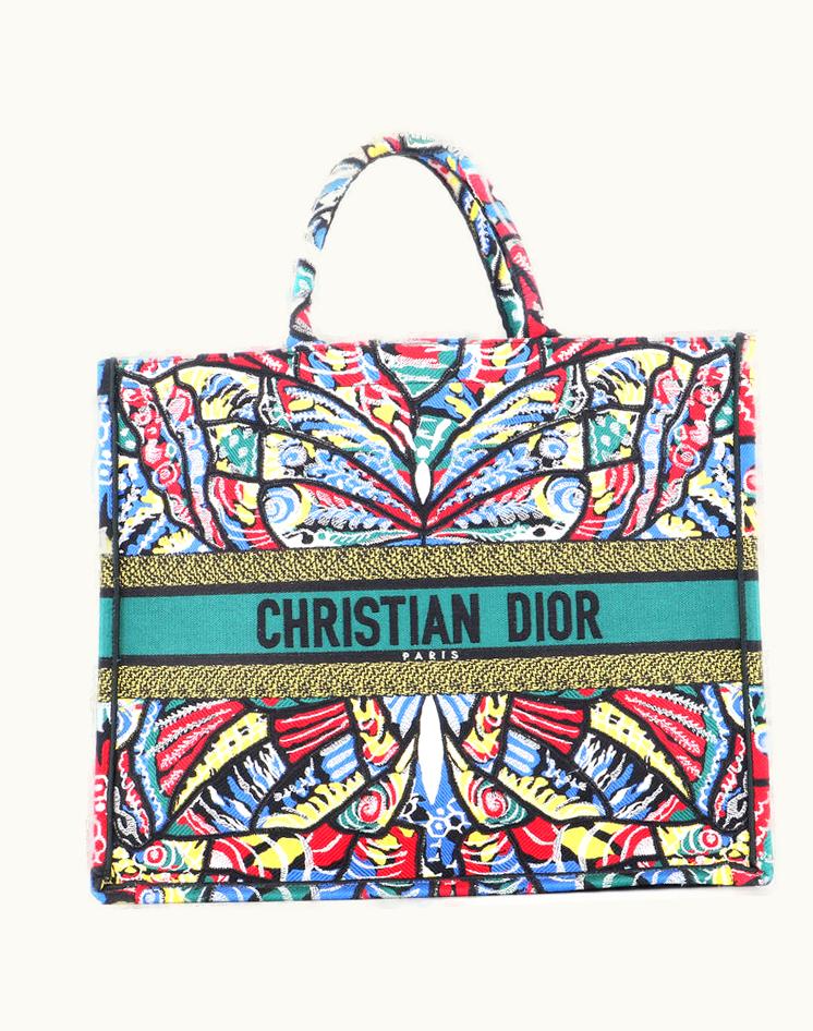 Dior Dior Book Tote Embroidered Canvas Large Multicolor Luxury Handbag