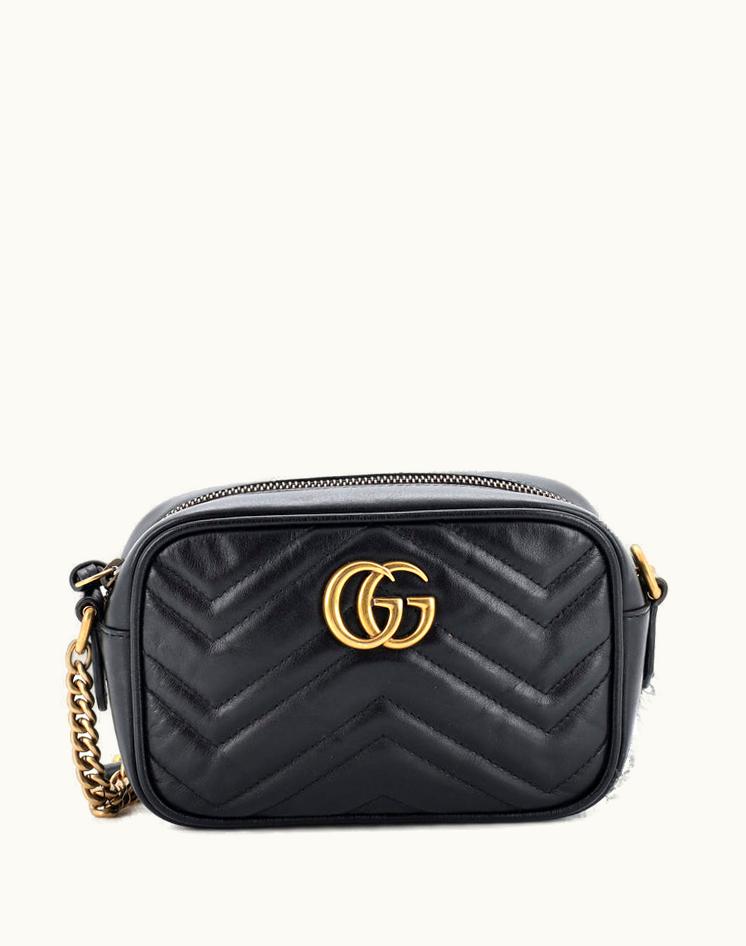 Gucci Gucci GG Marmont Shoulder Bag Matelasse Leather Mini Black