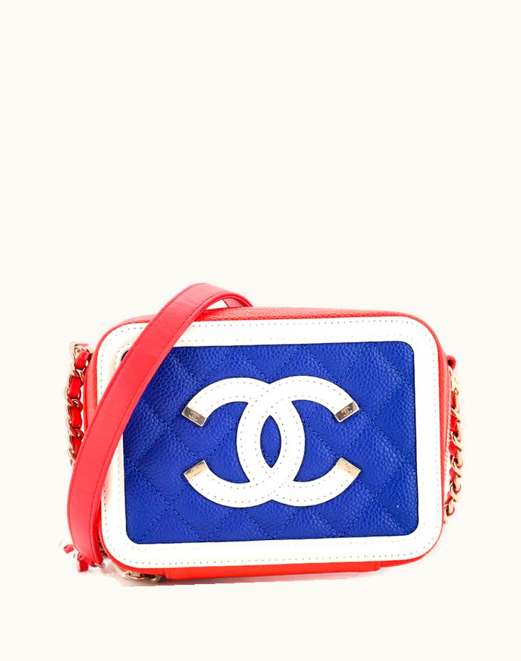 Chanel Chanel Filigree Vanity Clutch With Chain Quilted Caviar Mini