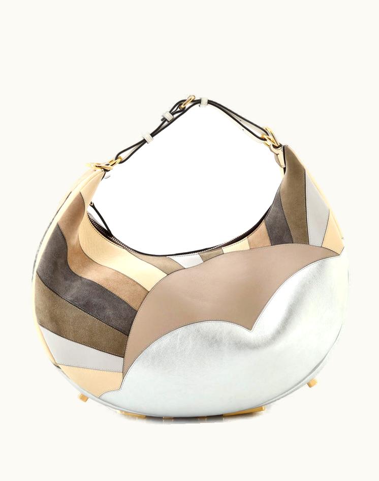 Fendi Fendigraphy Bag Striped Leather And Suede Small