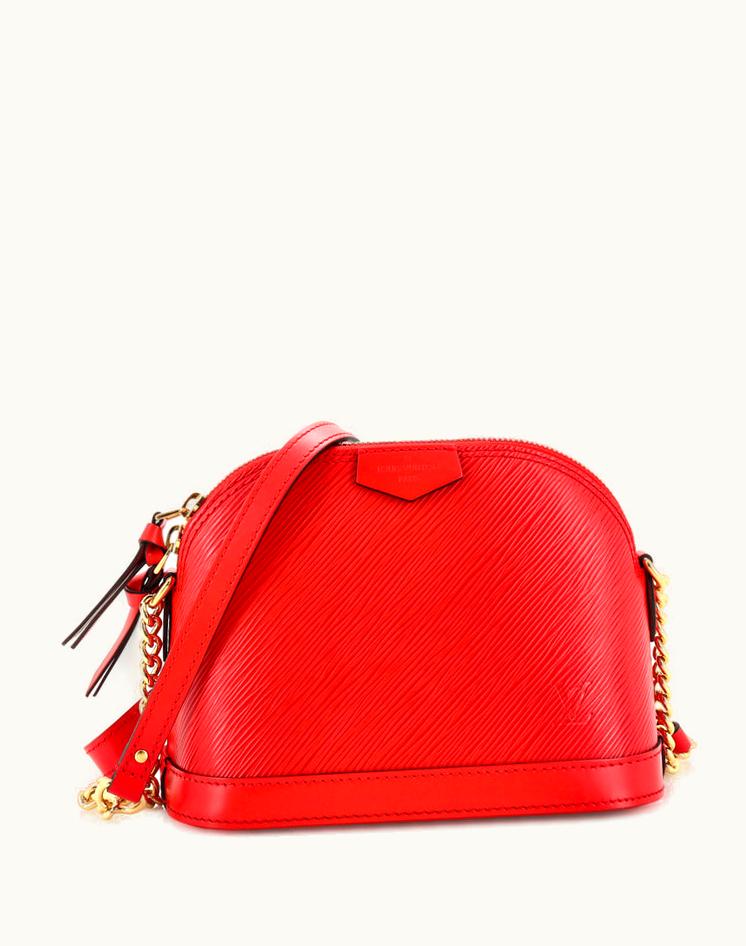 Louis Vuitton Louis Vuitton Alma Chain Mini Handbag Epi Leather Red