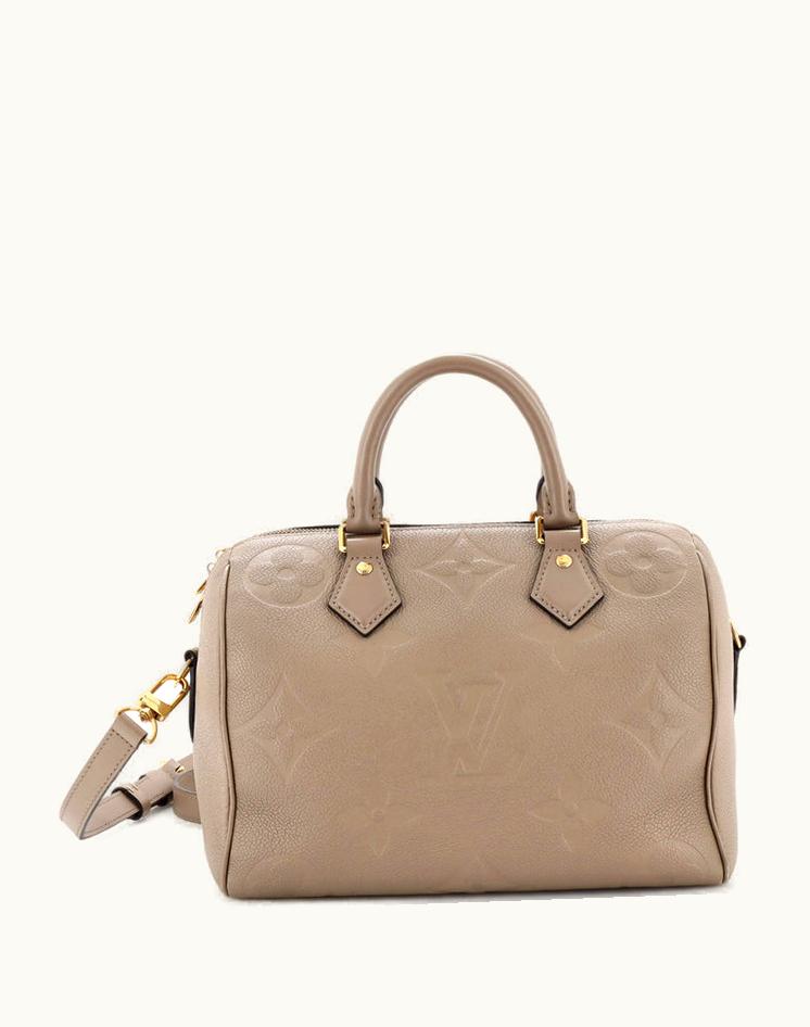 Louis Vuitton Louis Vuitton Speedy Bandouliere Bag Monogram Empreinte Giant 25 Leather Neutral Gold