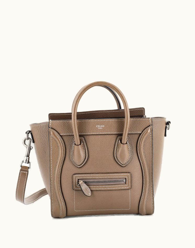 Celine Celine Luggage Bag Grainy Leather Nano in Neutral Beige