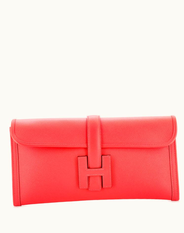 Hermès Hermès Jige Elan Clutch Epsom 29 Leather Clutch Pink