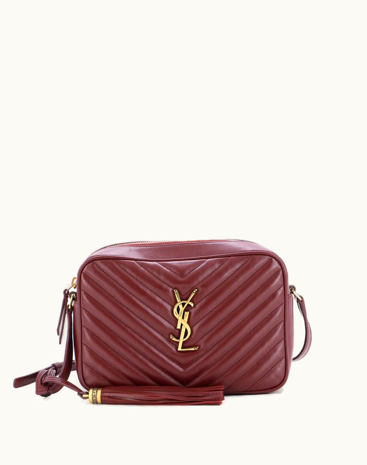 Saint Laurent Saint Laurent Lou Camera Bag Matelasse Chevron Leather Small Red
