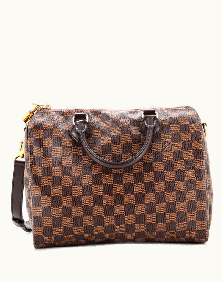 Louis Vuitton Louis Vuitton Speedy Bandouliere Bag Damier 30 Coated Canvas Brown Gold