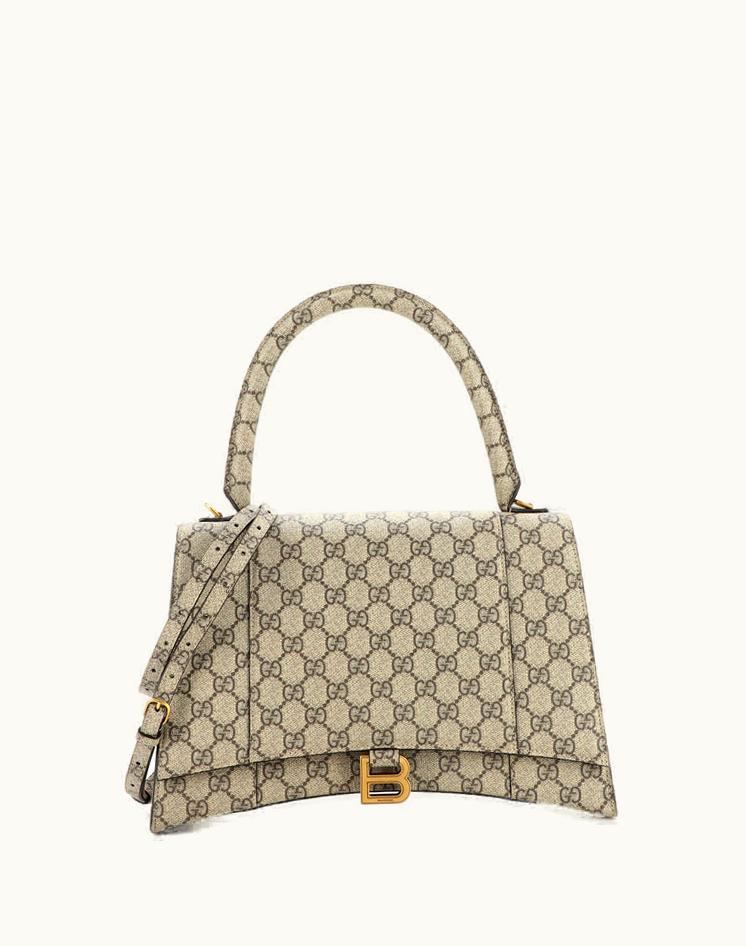 Gucci Gucci X Balenciaga The Hacker Project Hourglass Top Handle Bag GG Coated Canvas Medium