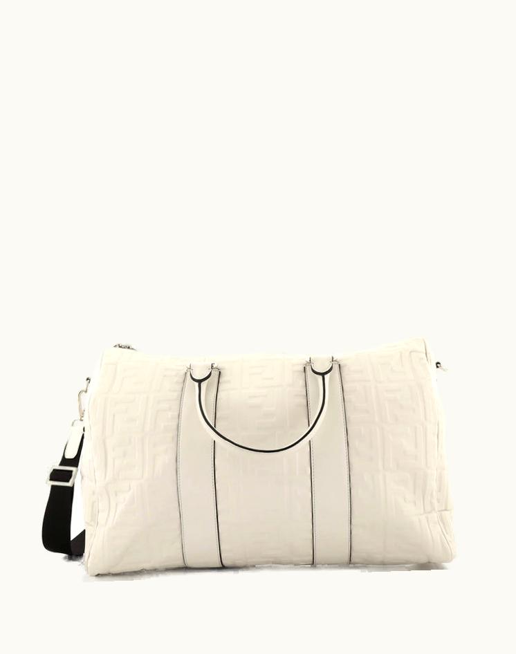 Fendi Fendi Boston Bag Zucca Embossed Leather Large