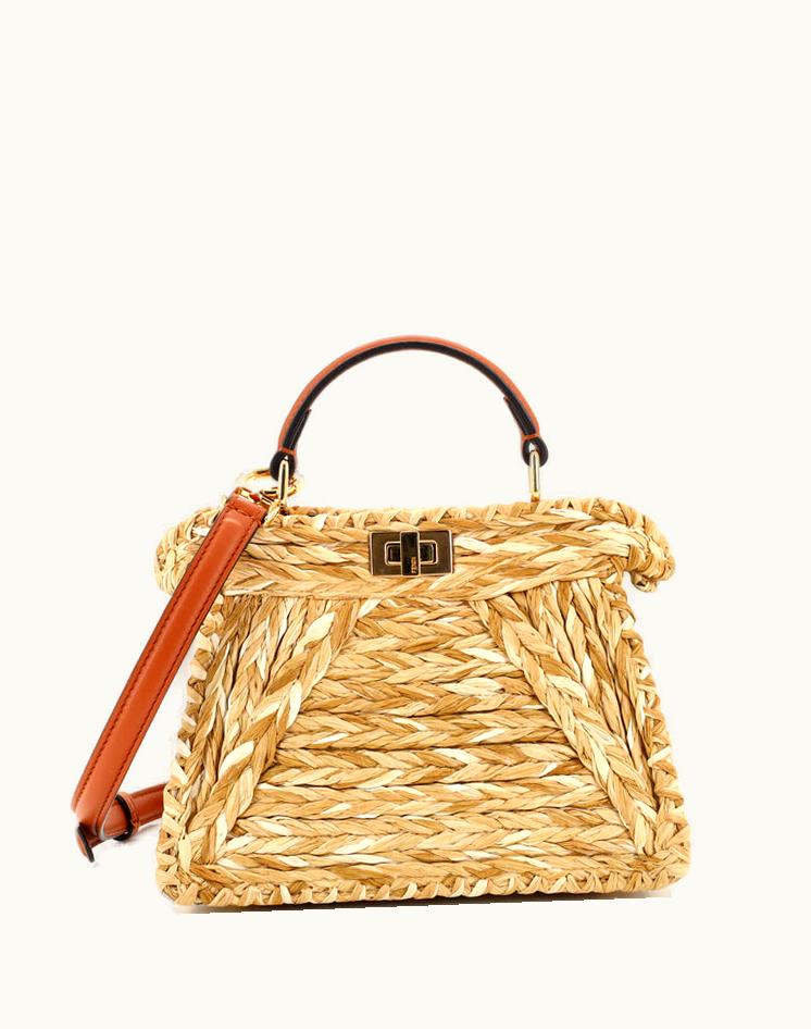 Fendi Fendi Peekaboo Iseeu Bag Woven Straw Petite
