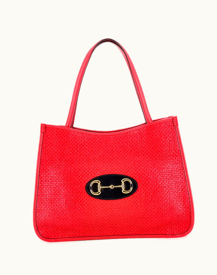 Gucci Gucci Horsebit 1955 Tote Leather Medium Red