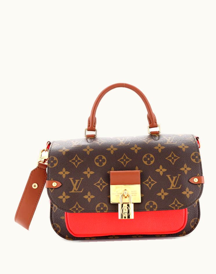 Louis Vuitton Louis Vuitton Vaugirard Handbag Monogram Canvas With Leather Brown & Red