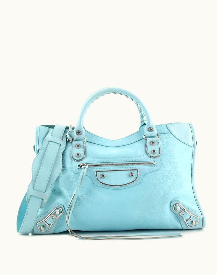 Balenciaga Balenciaga City Classic Metallic Edge Bag Leather Medium in Blue