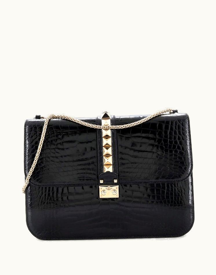 Valentino Valentino Glam Lock Shoulder Bag Alligator Large
