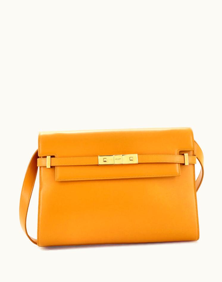 Saint Laurent Saint Laurent Manhattan Shoulder Bag Leather Medium Orange
