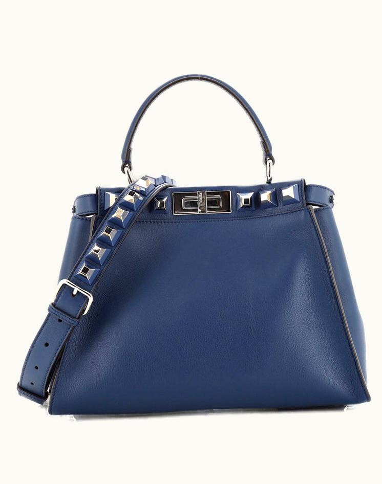 Fendi Fendi Peekaboo Bag Leather With Studded Detail Regular