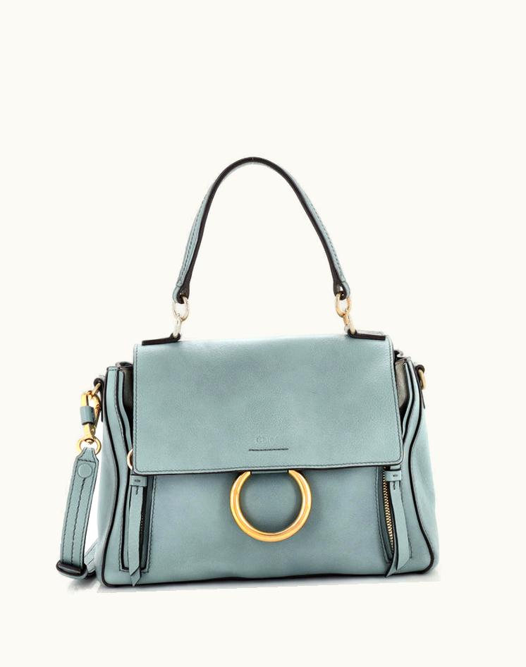 Chloe Chloe Faye Day Bag Leather Small Blue