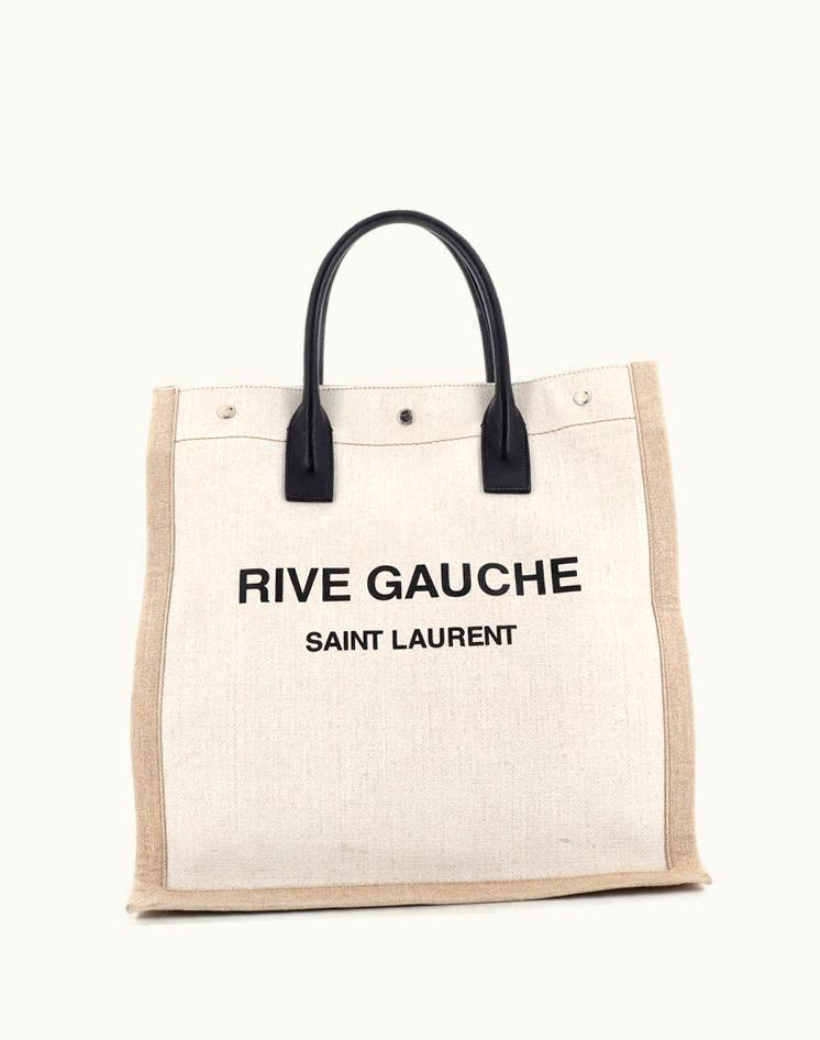 Saint Laurent Saint Laurent Rive Gauche Shopper Tote Canvas Tall Black