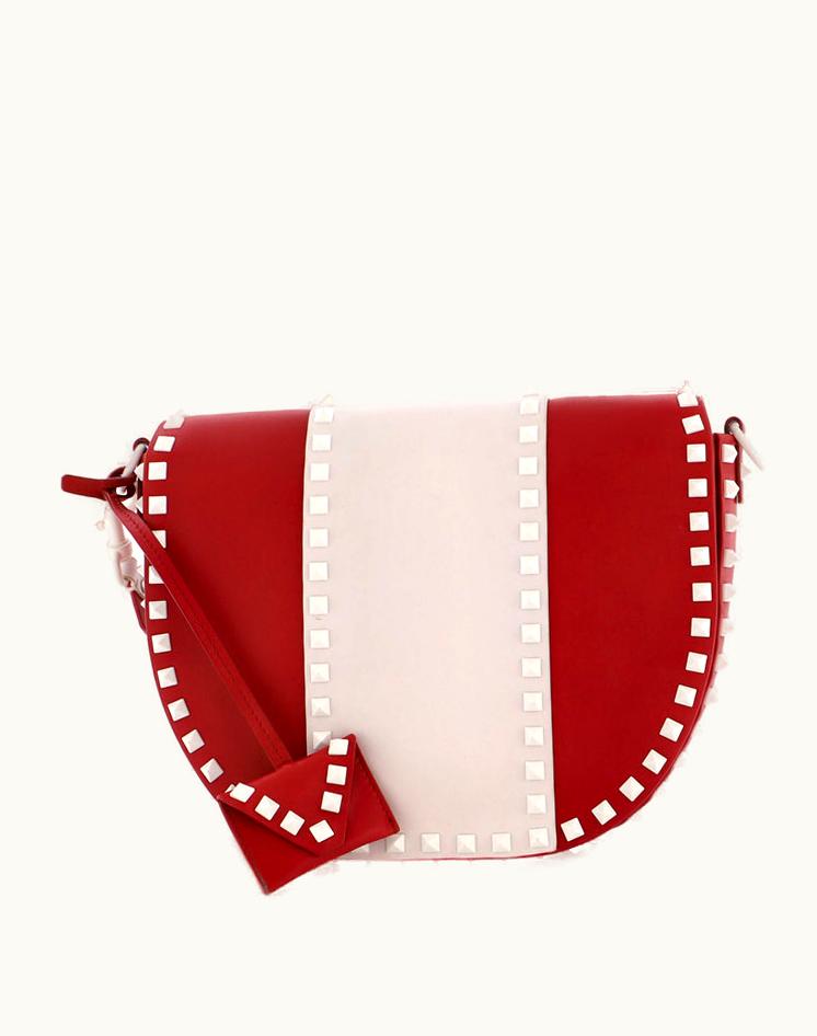 Valentino Valentino Free Rockstud Saddle Crossbody Bag Leather Medium