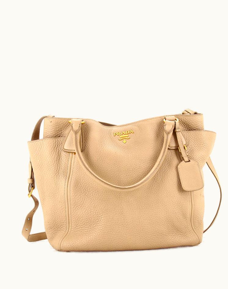 Prada Prada Side Pocket Convertible Tote Vitello Daino Large